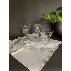VTG French style glassware stemware set of 4 barware drinkware wine water 6oz